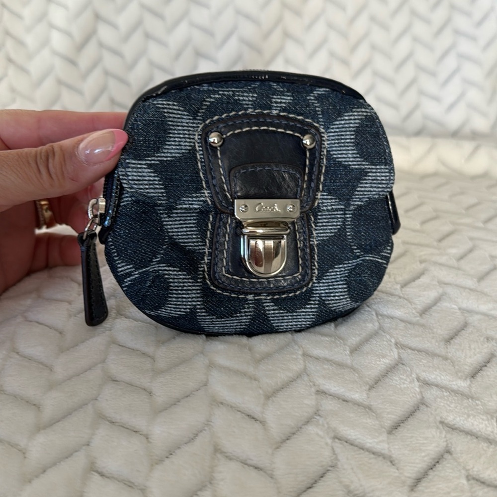 Vintage COACH DENIM round card/coin wallet